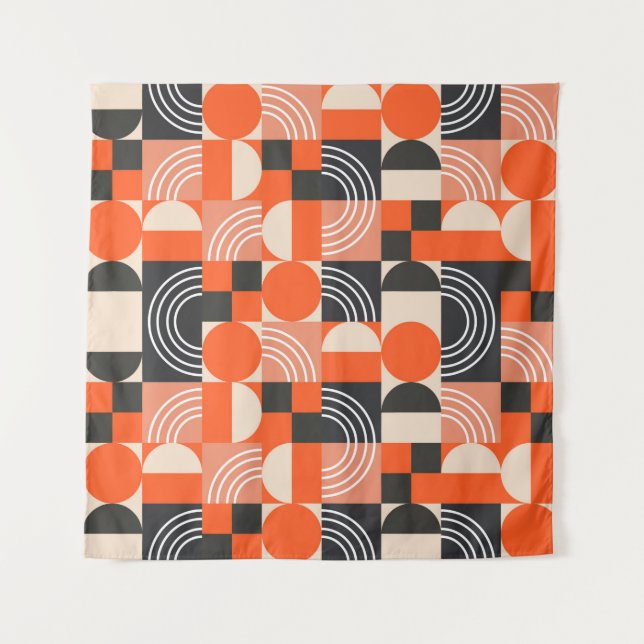Geometric pattern in bright color blocks.  tapestry (Front)