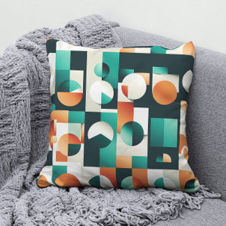 Geometric Pattern in Captivating Colors Throw Pillow