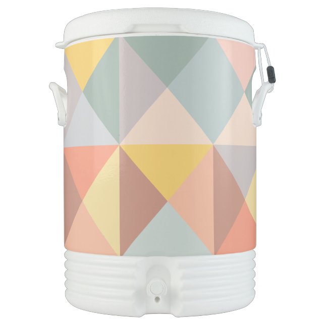 Geometric Pattern in Fall and Autumn Earth Tones Beverage Cooler (Front)