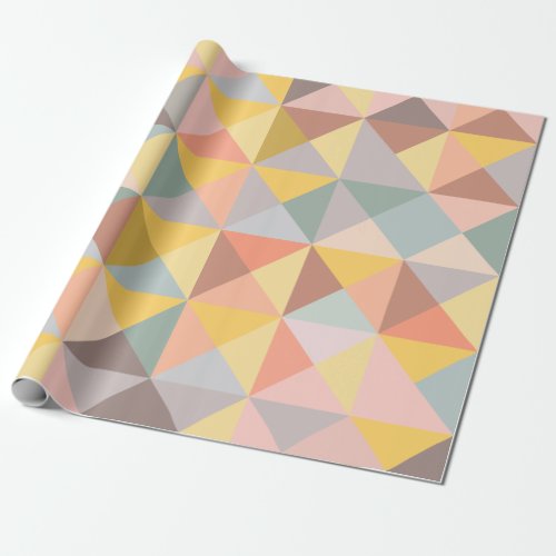 Geometric Pattern in Fall and Autumn Earth Tones Wrapping Paper