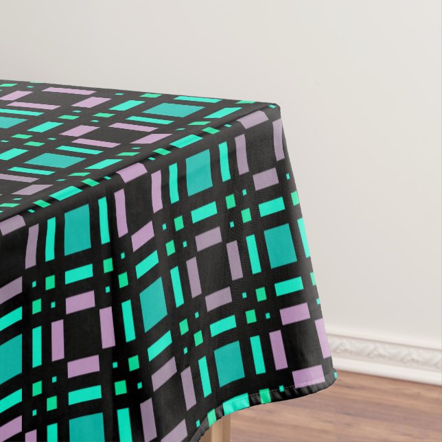 Geometric pattern in green and geometric colors pl tablecloth (In Situ)