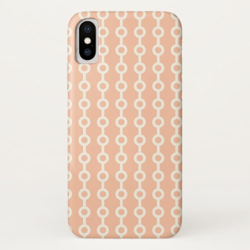 Geometric pattern in peach iPhone x case