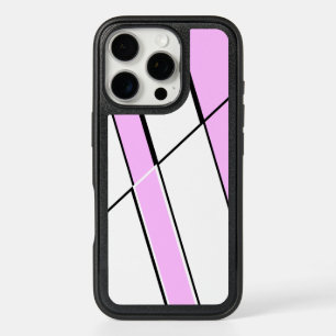 Geometric Pattern in Pink and White iPhone 16 Pro Case