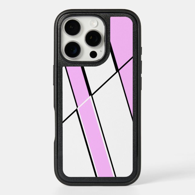 Geometric Pattern in Pink and White Otterbox iPhone Case (Back)