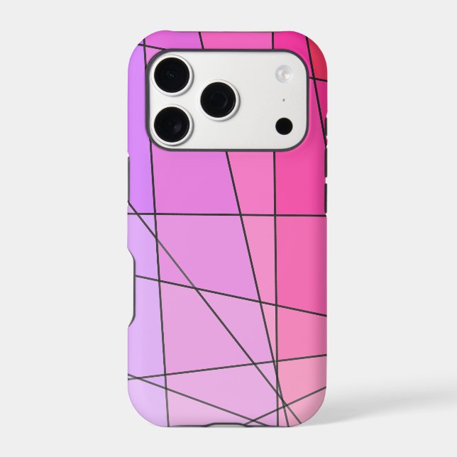 Geometric Pattern in Pink Ombre Case-Mate iPhone Case (Back)