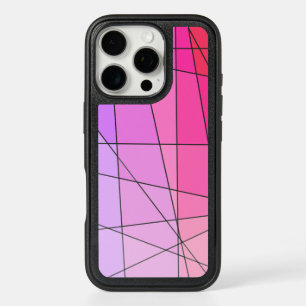 Geometric Pattern in Pink Ombre iPhone 16 Pro Case