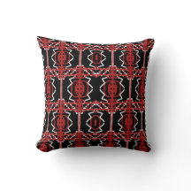 Geometric Pattern in Red, White, And Black.