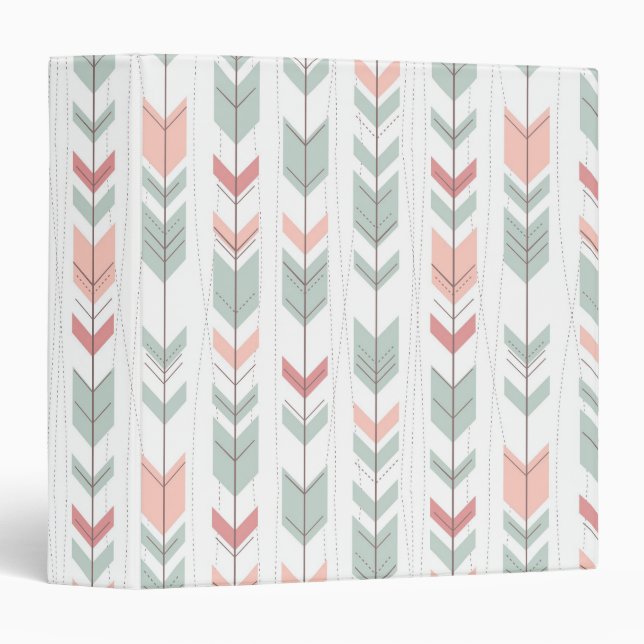 Geometric pattern in retro style 3 ring binder (Front/Spine)