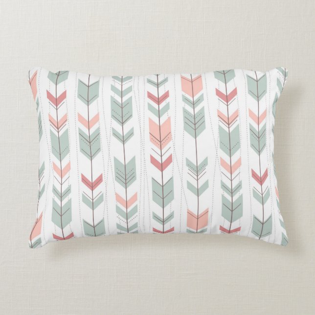 Geometric pattern in retro style accent pillow (Front)