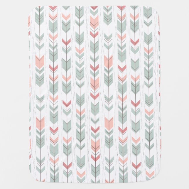 Geometric pattern in retro style baby blanket (Front)