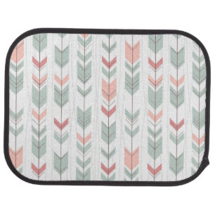 Geometric pattern in retro style car mat