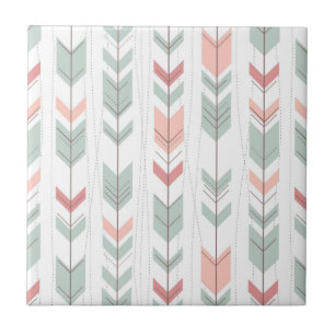 Geometric pattern in retro style ceramic tile