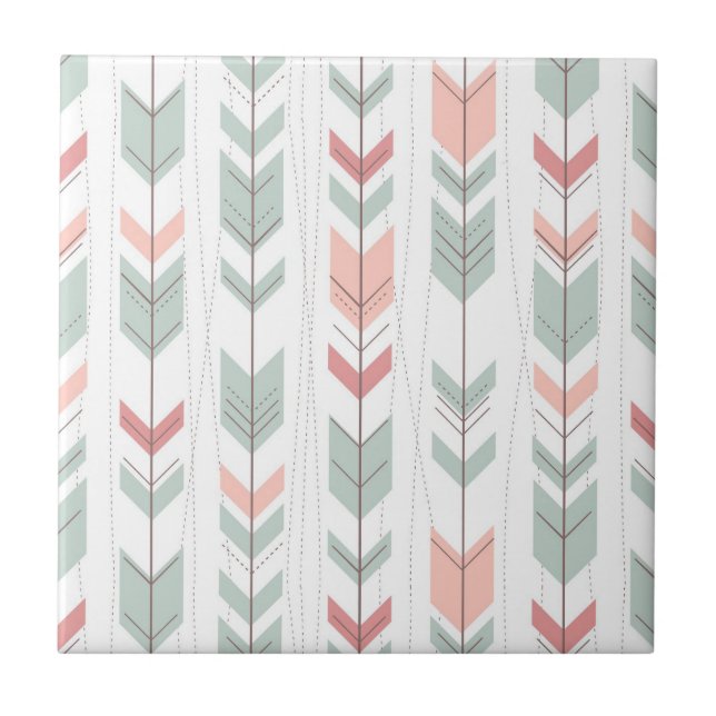 Geometric pattern in retro style ceramic tile (Front)