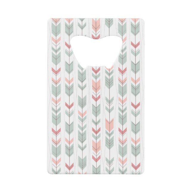 Geometric pattern in retro style credit card bottle opener (Front)