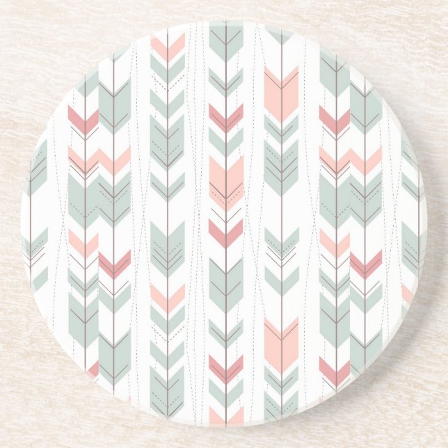 Geometric pattern in retro style drink coaster (Front)