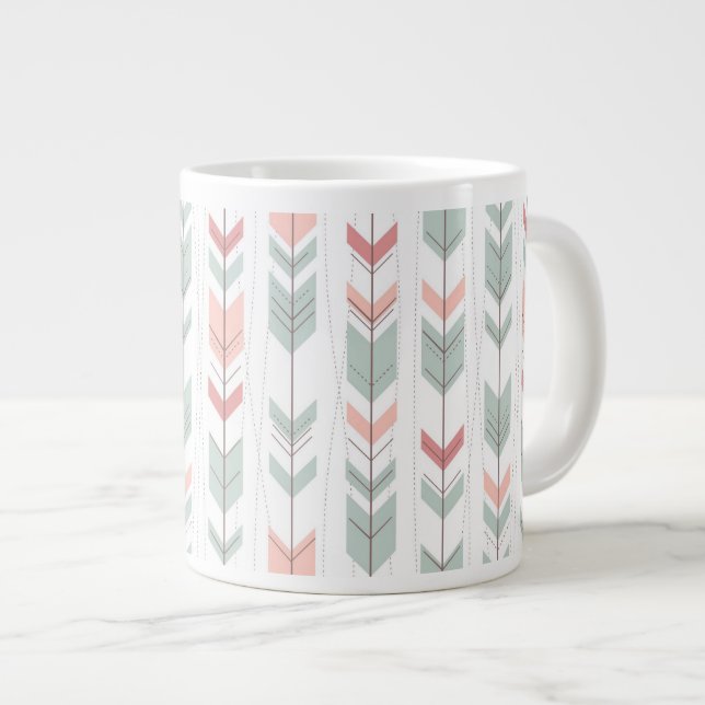 Geometric pattern in retro style giant coffee mug (Front Right)
