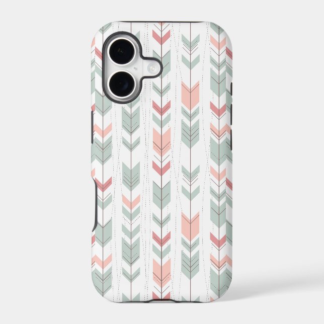 Geometric pattern in retro style iphone case (Back)