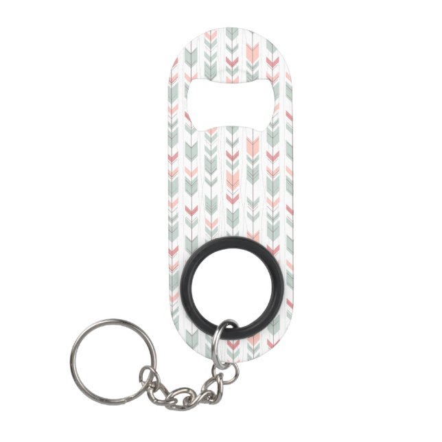 Geometric pattern in retro style keychain bottle opener (Front)