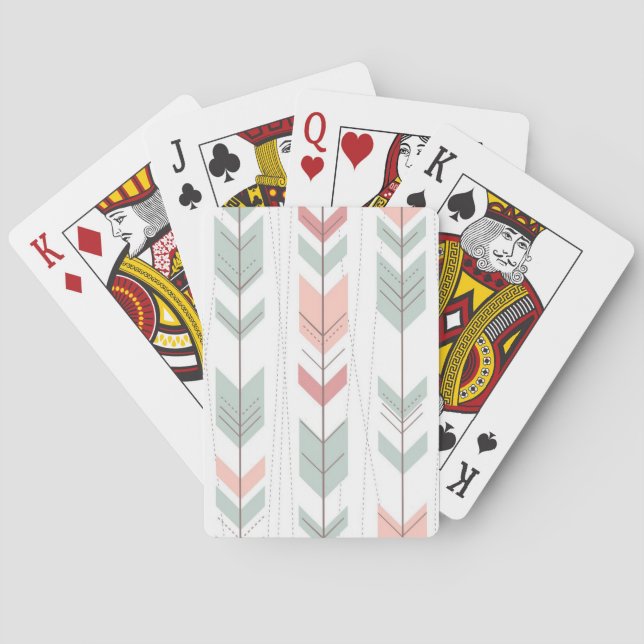 Geometric pattern in retro style poker cards (Back)