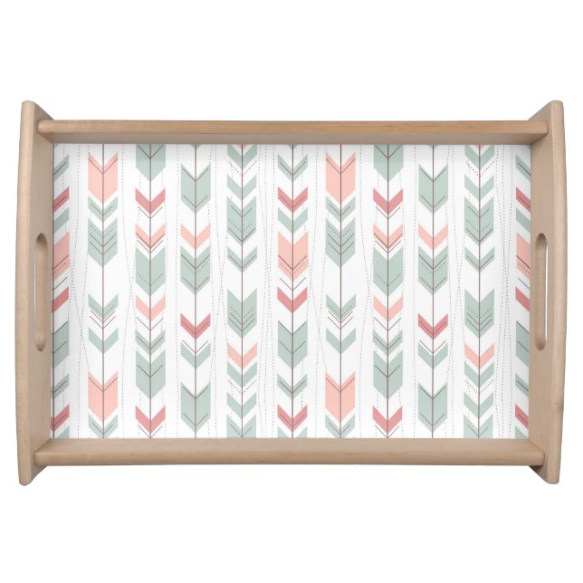 Geometric pattern in retro style serving tray (Front)