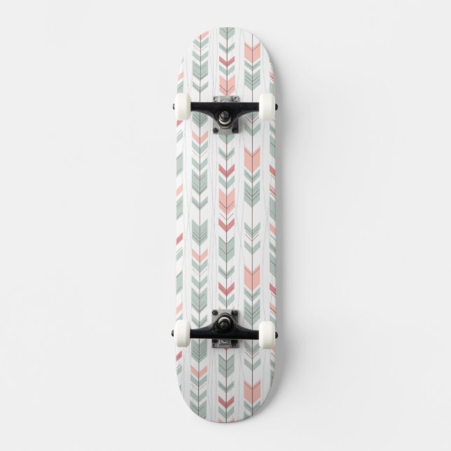 Geometric pattern in retro style skateboard (Front)