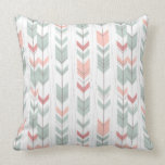 Geometric pattern in retro style throw pillow