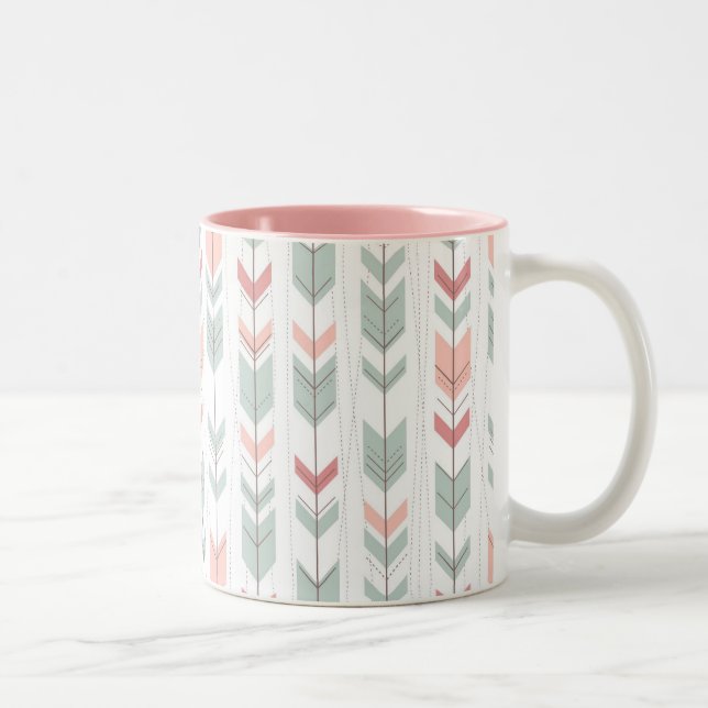 Geometric pattern in retro style Two-Tone coffee mug (Right)
