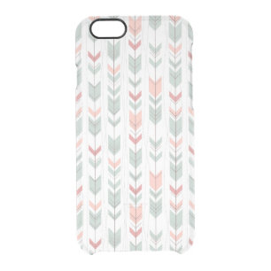 Geometric pattern in retro style clear iPhone 6/6S case