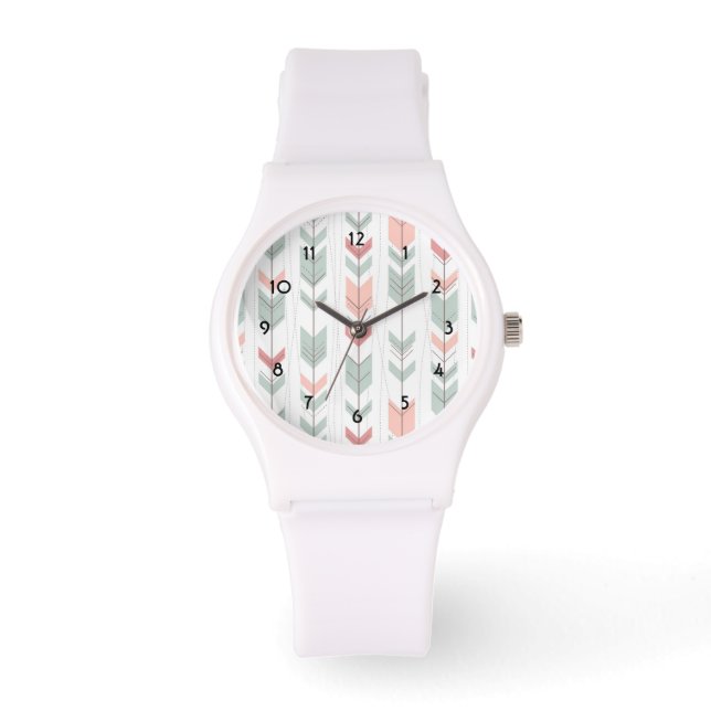 Geometric pattern in retro style watch (Front)