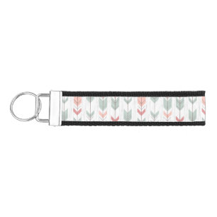 Geometric pattern in retro style wrist keychain