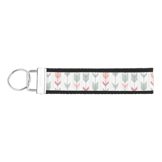 Geometric pattern in retro style wrist keychain (Keys on Left)