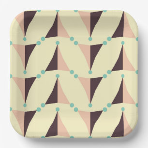 Geometric pattern in retro vibe paper plates