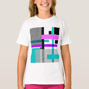 geometric pattern in striped and neon colors T-Shirt