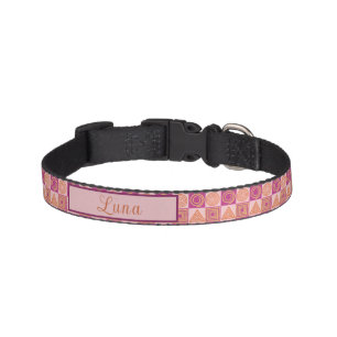 Geometric pattern in trendy colors - pet collar