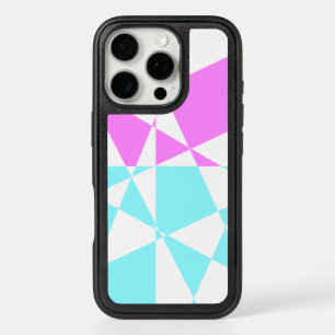 Geometric Pattern in White, Pink and Light Blue iPhone 16 Pro Case