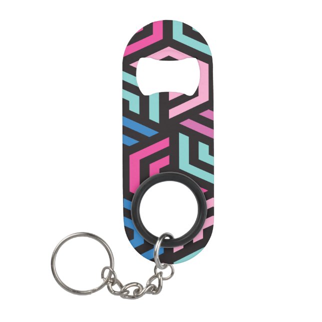 Geometric Pattern Keychain Bottle Opener (Front)