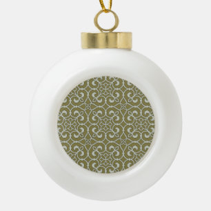Geometric Pattern Lattice Ceramic Ball Christmas Ornament