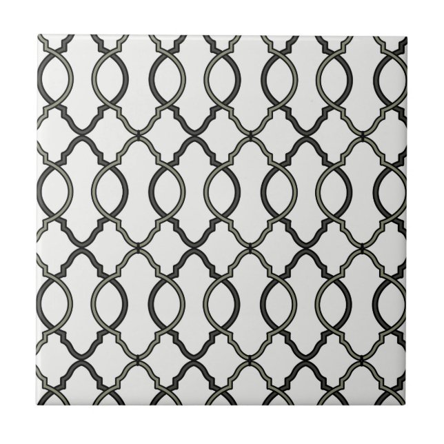 Geometric Pattern Lattice  Ceramic Tile (Front)