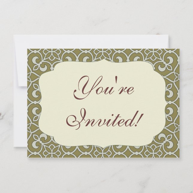 Geometric Pattern Lattice  Invitation (Front)