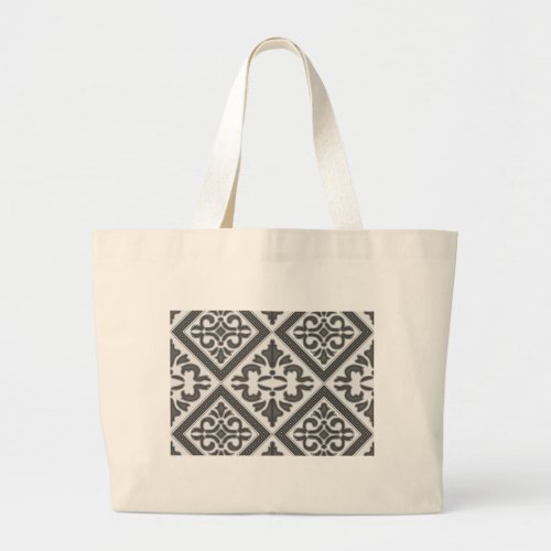 Geometric Pattern Lattice  Large Tote Bag