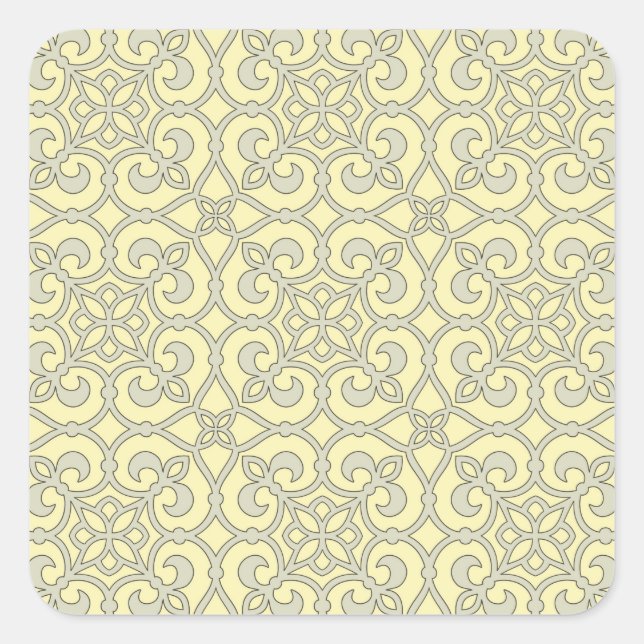 Geometric Pattern Lattice  Square Sticker (Front)