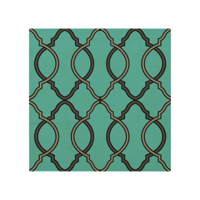 Geometric Pattern Lattice  Wood Wall Art (Front)