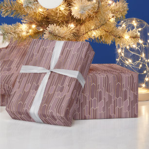 Geometric Pattern Mauve Deco Prism Wrapping Paper