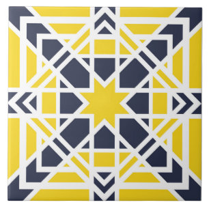 Geometric pattern, modern design, octagonal star ceramic tile