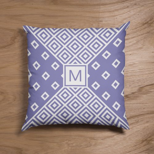 Geometric Pattern Monogram Throw Pillow