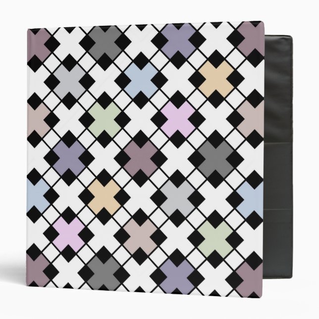  Geometric pattern multicolored 3 Ring Binder (Front/Inside)