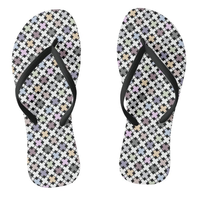 Geometric pattern multicolored  flip flops (Footbed)