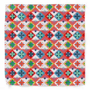 Geometric pattern multicolored patchwork  bandana