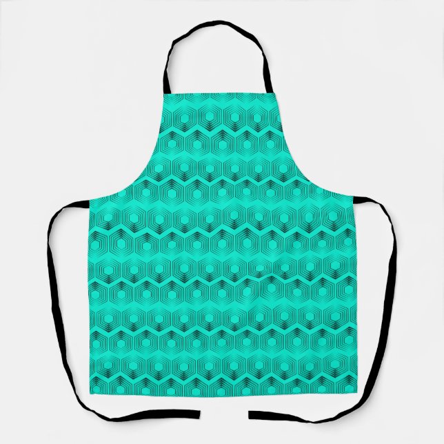 geometric pattern neon green colors apron (Front)