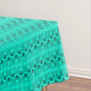 geometric pattern neon green colors tablecloth